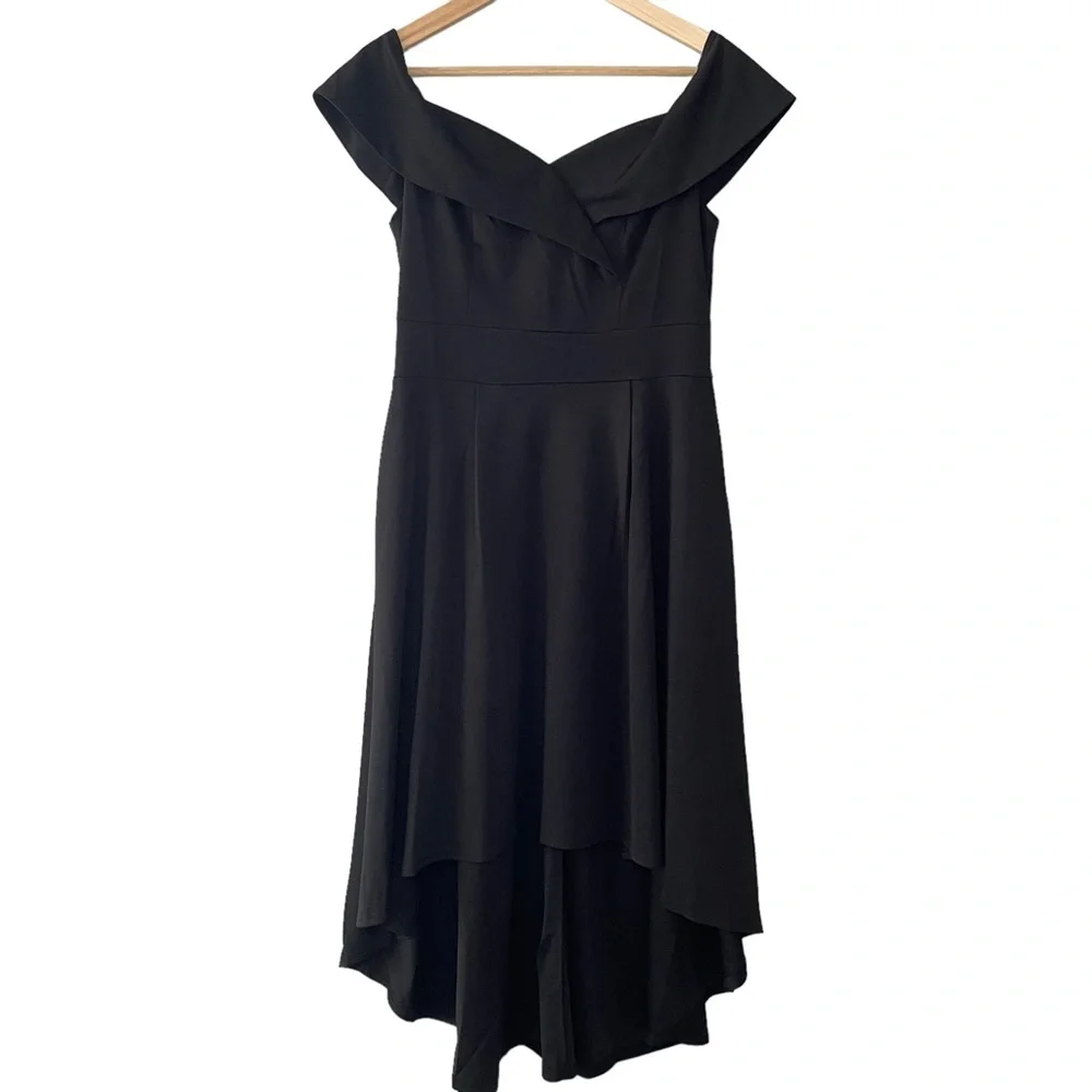 Jasambac Black Off Shoulder Formal Dress Women’s Size Medium Pockets - Picture 1 of 9